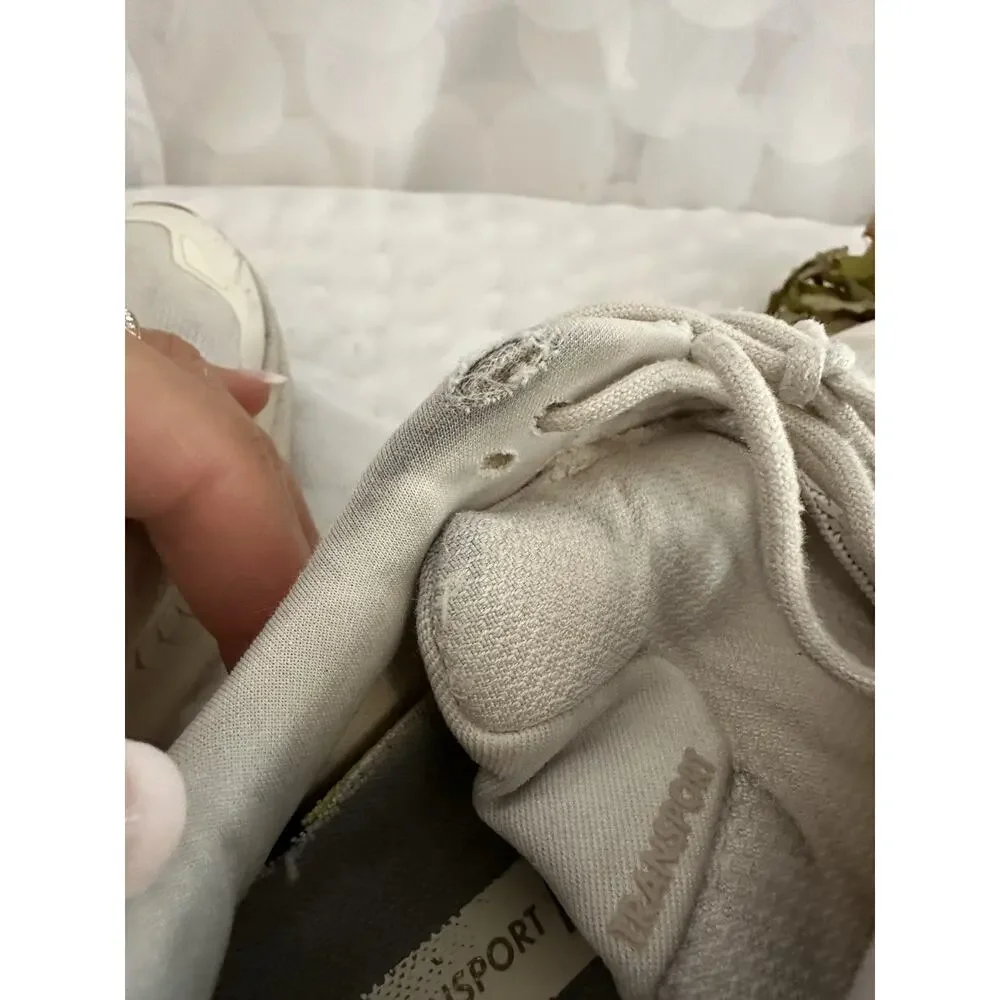 Hoka One One Transport Running Shoes Womens Size 7 B White Beige Vibram Sole